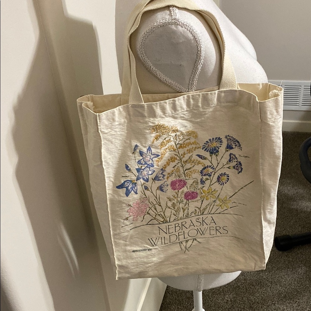 Vintage 1988 VGUC “Nebraska Wildflowers “ Tote Bag!! - Picture 1 of 7